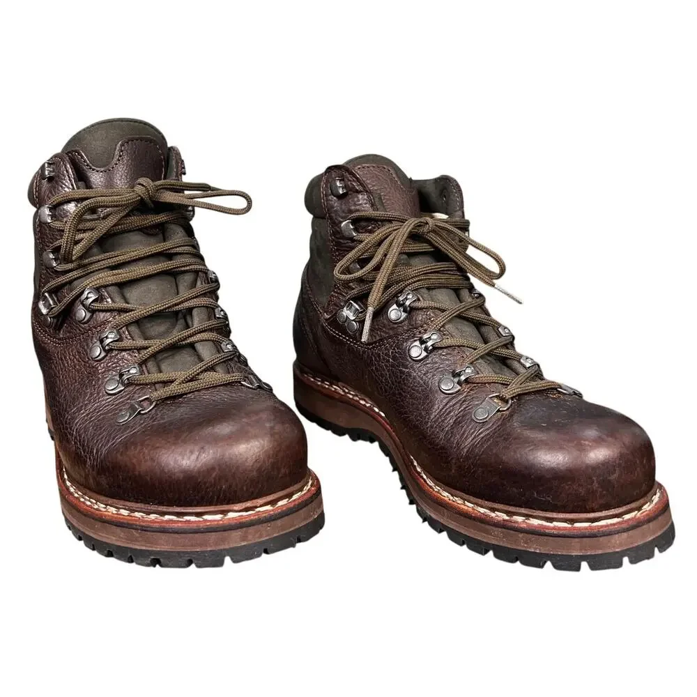 Han Wag Men’s Tashi Brown Leather Hiking Trail Boot Size US 10.5